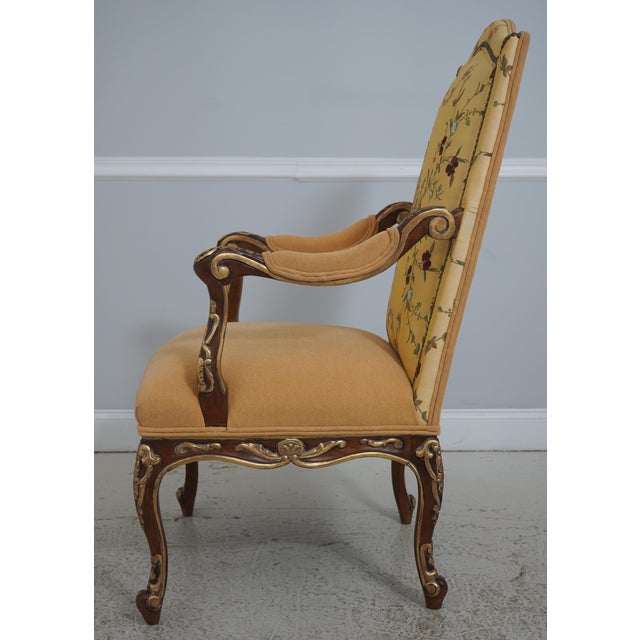 French Pair of Century Louis XV Style Giltwood Armchairs For Sale - Image 3 of 18