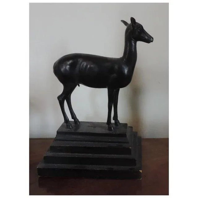 Antique 19th Century Grand Tour Bronze Figure of a Standing Deer For Sale - Image 4 of 11