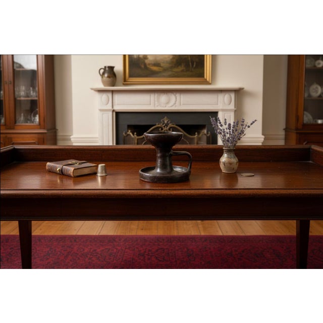 19th Century Signed "Chambers" American Redware Grease Lamp For Sale - Image 10 of 10