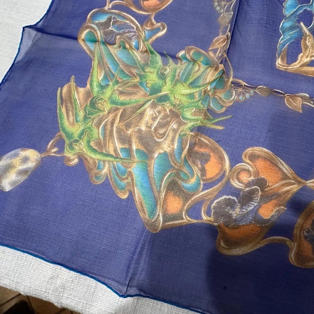 1990s An Iconic 1990s Silk French Scarf by Lalique For Sale - Image 5 of 10