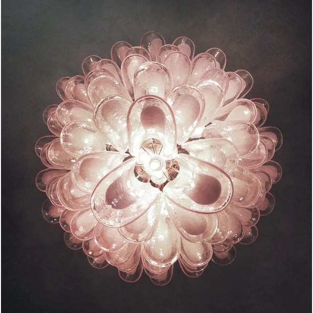 Vintage Italian Murano Chandelier in the style of Mazzega, 1990 For Sale - Image 10 of 12