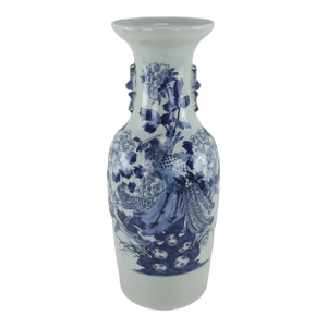 Mid 19th Century Chinese Mid-Qing Dynasty Celadon Blue and White Vase