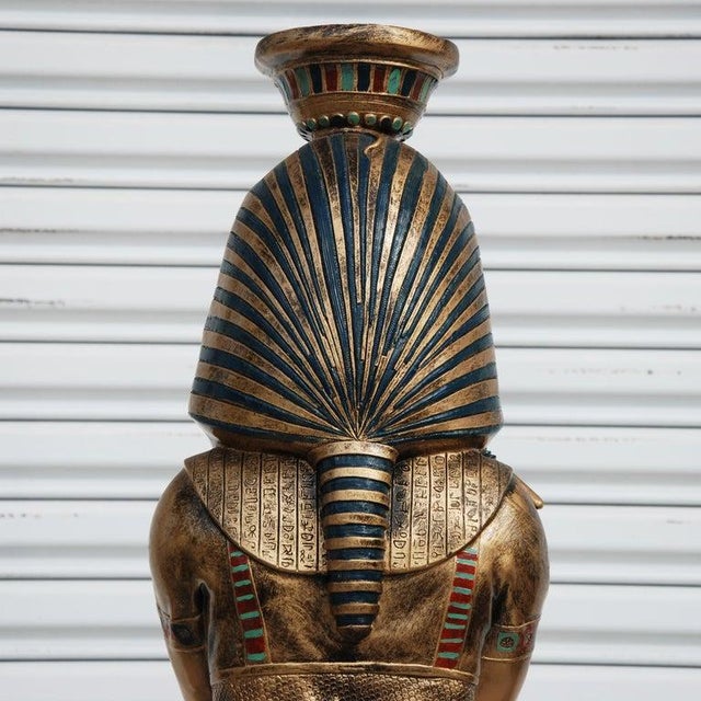 Egyptian Pharaoh Statue Floor Lamp For Sale In Houston - Image 6 of 7