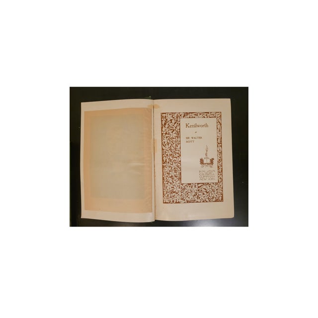 Vintage Set of Four Sir Walter Scott Green & Gold Clothbound Novels (h.m. Caldwell Company) For Sale - Image 4 of 8