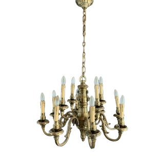 Early 20th Century Bronze Chandelier For Sale