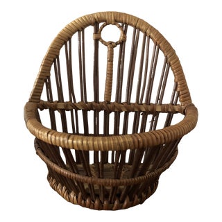 Vintage Wall Basket For Sale