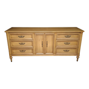 Mid 20th Century White Furniture Italian Tuscan Style Walnut Nine-Drawer Triple Dresser