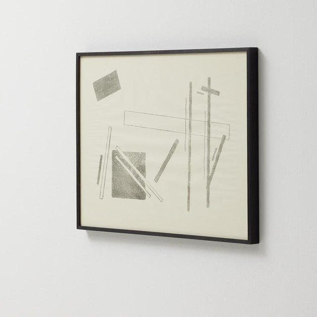 Vastian, Black and White Suprematist Composition, Lithograph, Framed For Sale - Image 9 of 15
