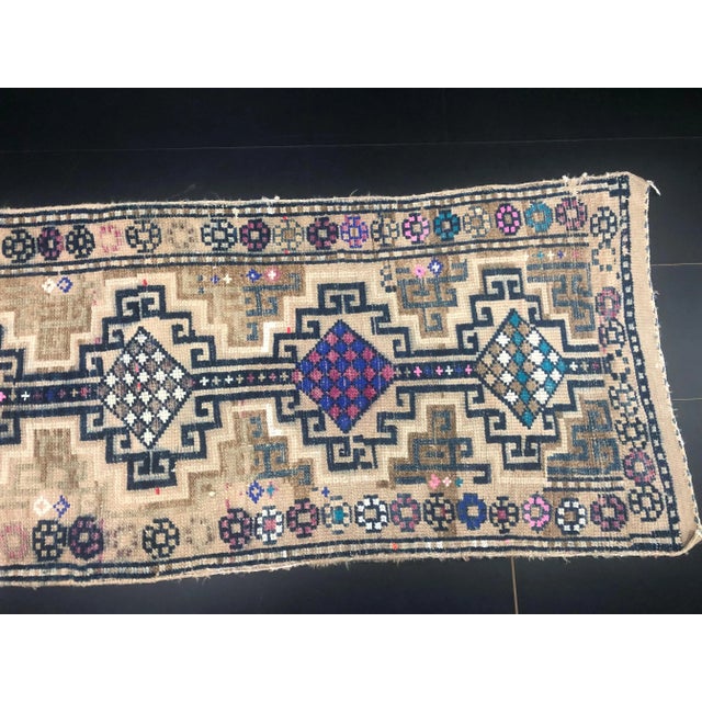 Textile Vintage Turkish Handmade Wool Anatolian Runner Rug For Sale - Image 7 of 11