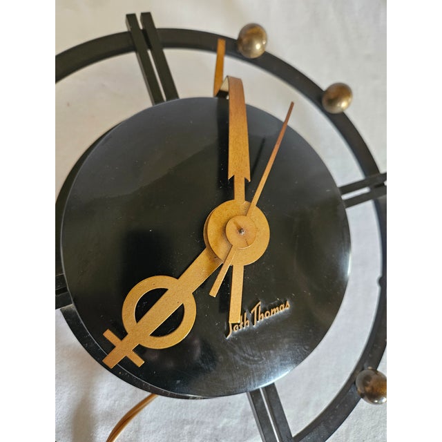 Mid-Century Modern 1950s MCM Atomic Seth Thomas Electric Wall Clock For Sale - Image 3 of 6