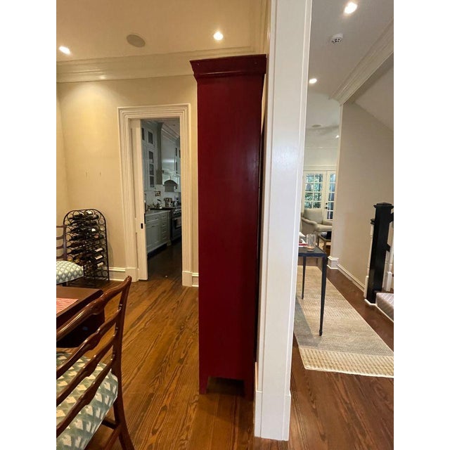 2010s Crate & Barrel Rojo Red Tall Cabinet For Sale - Image 5 of 9