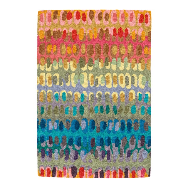 Dash & Albert by Annie Selke Paint Chip Multi Micro Hooked Rug, 7' 6" x 9' 6" For Sale