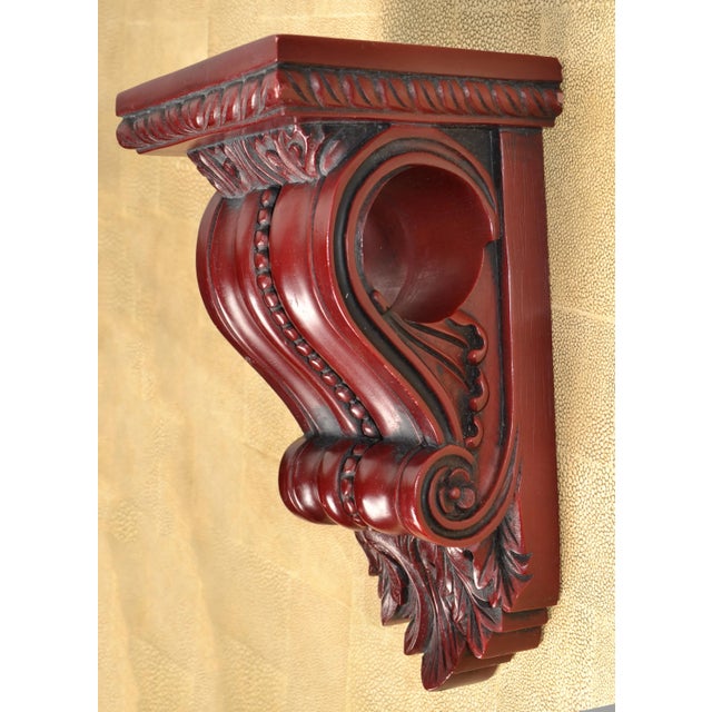 Set of 3 Raymond Enkelboll Style Hand-Carved Walnut Acanthus Scroll Corbel Wall Brackets, 1990s For Sale In Miami - Image 6 of 12