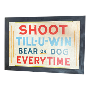 Original Hand-Painted "Shoot Till-U-Win" Carnival Sign