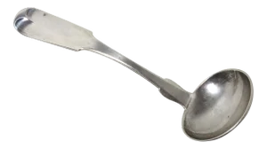Antique 1850s Boston American Coin Silver Gravy Ladle