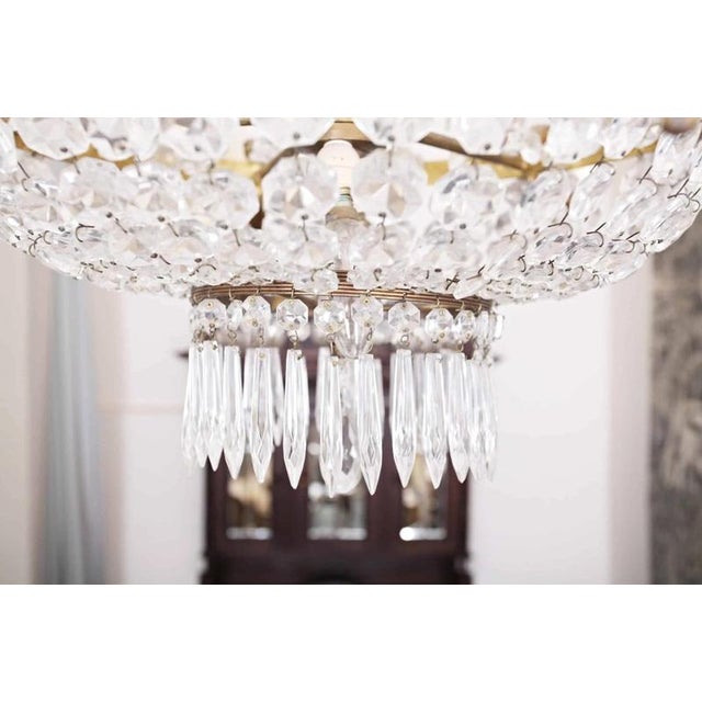 2000 - 2009 Classicist Crystal and Brass Chandelier For Sale - Image 5 of 5