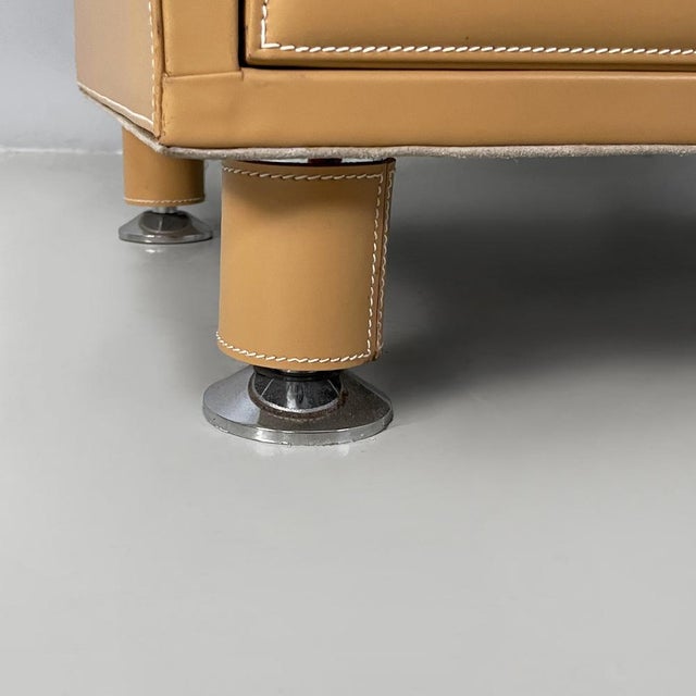 Italian Postmodern Chest of Drawers in Beige Leather, 2000s For Sale - Image 17 of 18