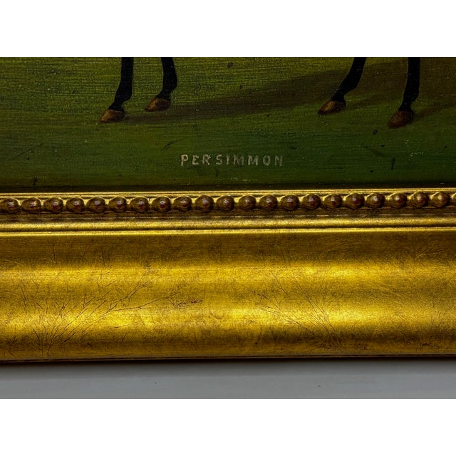 English Oil Painting of Racehorse Persimmon With Jockey Jack Watts, Royal Thoroughbred Portrait Circa 1898 in the Manner of John Frederick Herring Sr. For Sale - Image 13 of 18