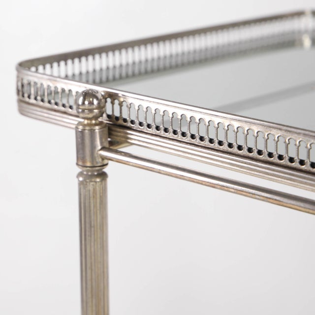 Silver-Plated Metal Serving Cart, 1970s For Sale - Image 17 of 18