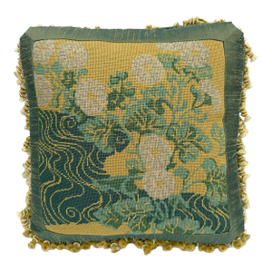 Handmade Floral Needlepoint Pillow