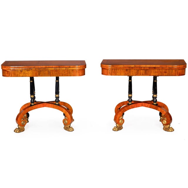 Traditional Fine Rare Pair of 19th Century English Antique Rosewood Games Tables For Sale - Image 3 of 18
