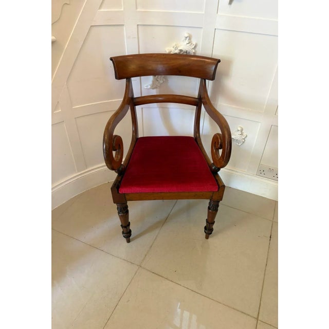 Wood Antique Willian IV Mahogany Desk Chair, 1840 For Sale - Image 7 of 7