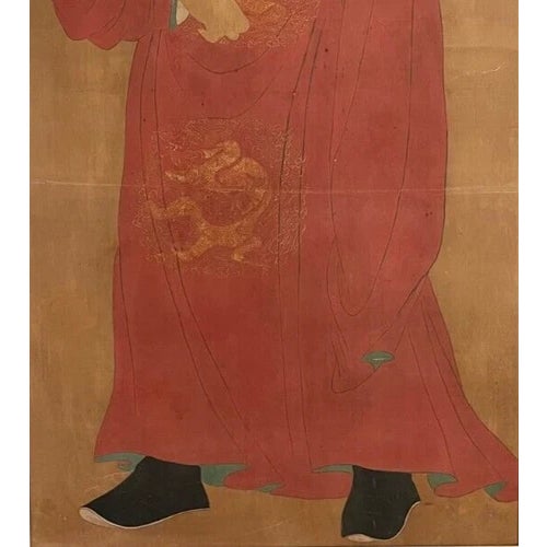 Large 19th Century Chinese Emperor Gaozu of Tang Dynasty Framed Painted Silk For Sale In Minneapolis - Image 6 of 10
