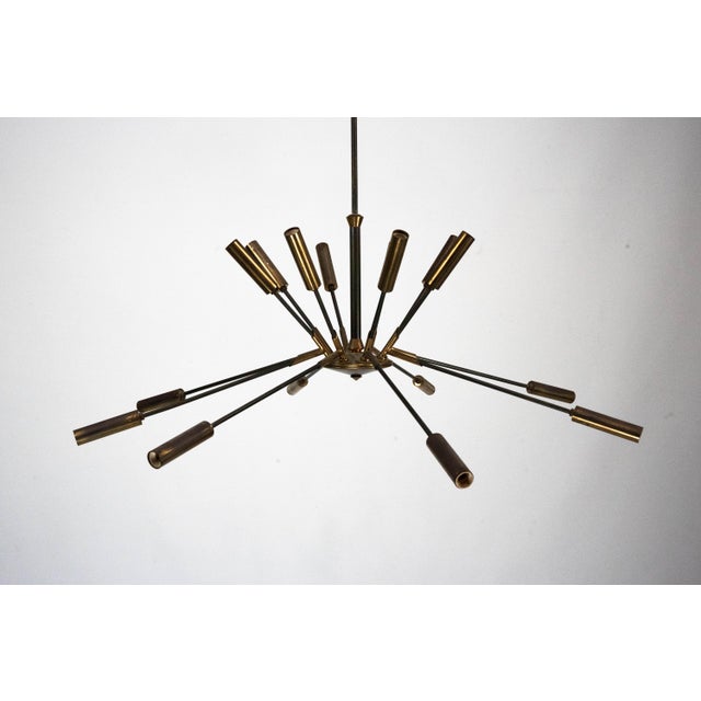 Brass Sputnik 16-Arm Chandelier from Stilnovo, Italy, 1950s For Sale - Image 12 of 12