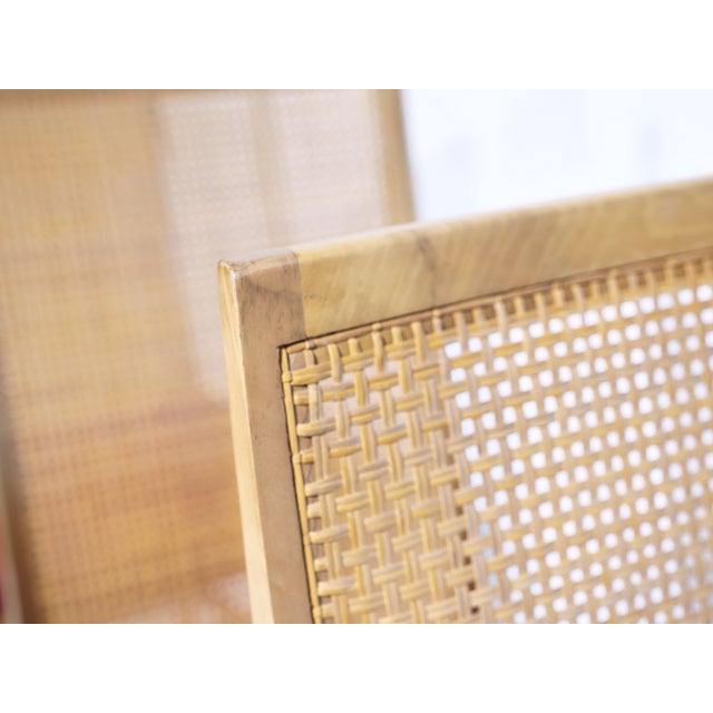 Mid-Century Modern Walnut Wicker Dining Chairs by Dillingham, 1960s, Set of 8 For Sale - Image 12 of 13