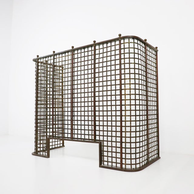 Circa 1920. We offer this beautiful antique cashier bank teller or post office cage window. Made in solid brass with...