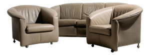 Aura Leather Sofa Set by Paolo Piva for Wittmann, 1980s, Set of 3
