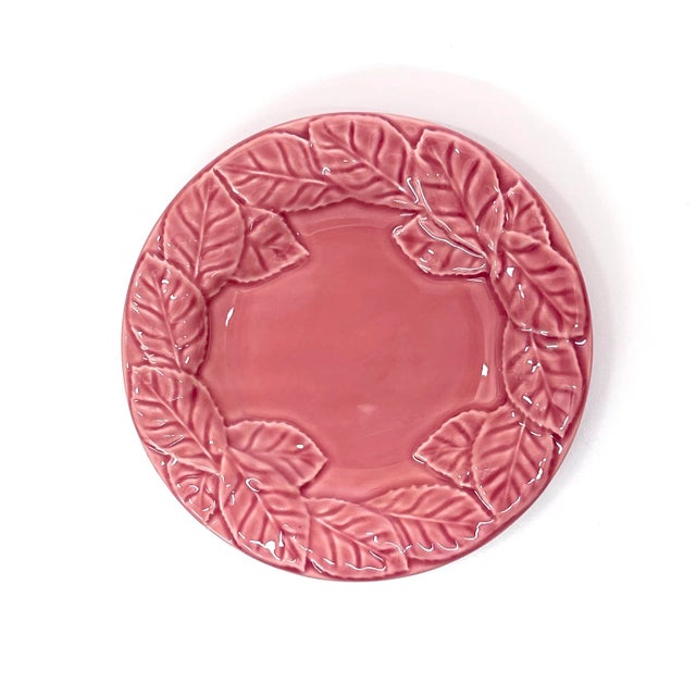 Mid-Century Modern Saturated Pink Vintage Wall Plate Curation - Group of 9 For Sale - Image 3 of 17