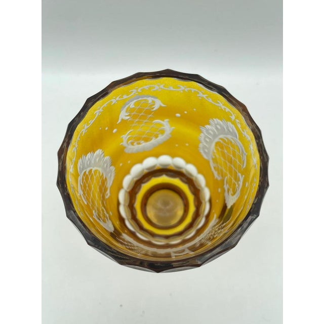 Chalices in Hand-Cut Amber Crystal by Moosbauer Nördlingen, 1950s, Set of 2 For Sale - Image 16 of 18
