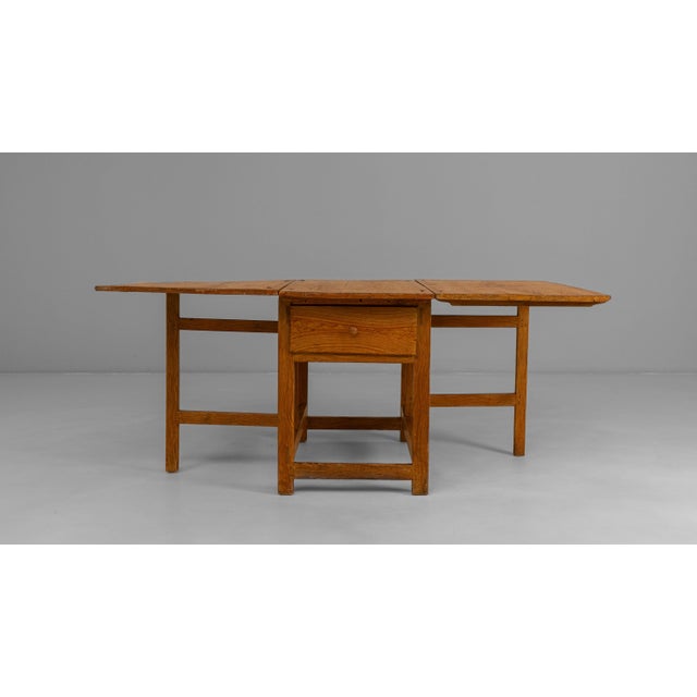 19th Century 19th Century Swedish Wooden Drop Leaf Table In Original Patina For Sale - Image 5 of 18