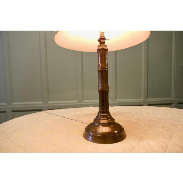 1920s Vintage Table Lamp in Bamboo and Brass, 1920 For Sale - Image 5 of 7