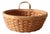 Vintage Handwoven Wood Splint Basket For Sale