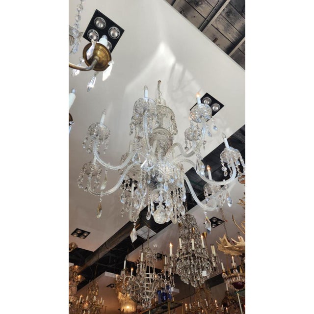 Mid 20th Century Chandelier With Czechoslovakia Crystal For Sale - Image 4 of 6