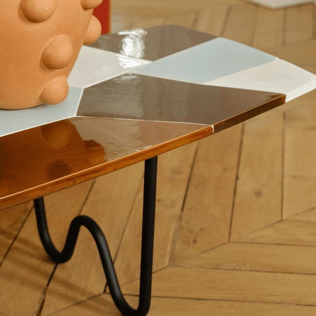 Malone Coffee Table in Ceramic with Plywood and Metal by Popus Editions For Sale - Image 11 of 13