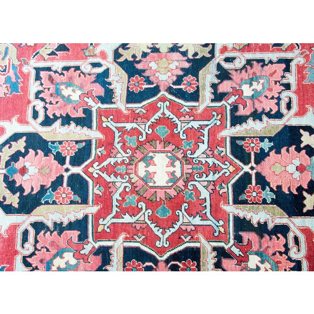 Textile Late 19th Century Persian Serapi Rug For Sale - Image 7 of 16
