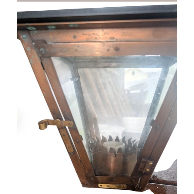 Mid-20th Century Bevolo French Quarter Copper Yoke Pendant Lanterns - A Pair For Sale - Image 15 of 18