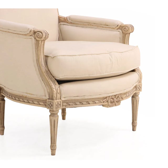 1930s Pair of French Painted Louis XVI Style Bergère Armchairs With Oval Backs For Sale In New York - Image 6 of 6