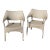 Janice Feldman for Janus Et Cie Amari Outdoor Low Back Lounge Chairs - Pair - Limestone Finish For Sale