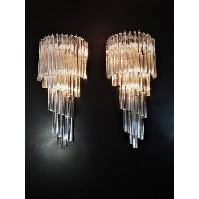 1980s Large Murano Glass Wall Lights, 1982, Set of 2 For Sale - Image 5 of 14