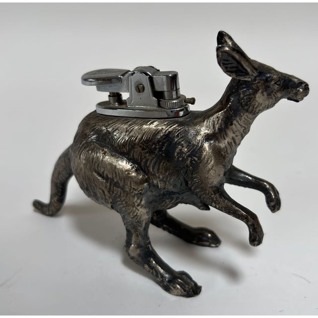 Japanese Figural Kangaroo Tabletop Lighter, Cast Metal, Circa 1960 For Sale - Image 4 of 15