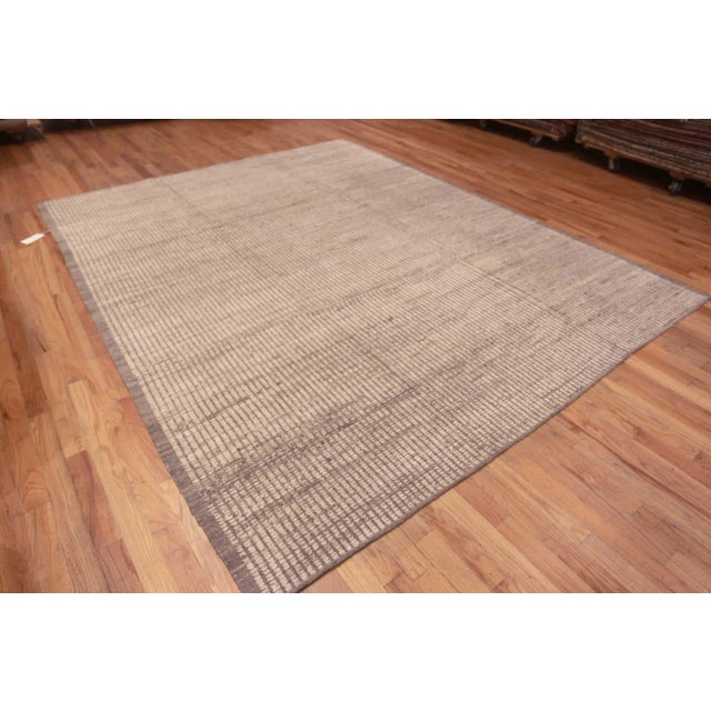 Modern Handmade Wool Contemporary Neutral Minimalist Rug, Country / Origin: Central Asia, Date / Circa: Modern Rugs