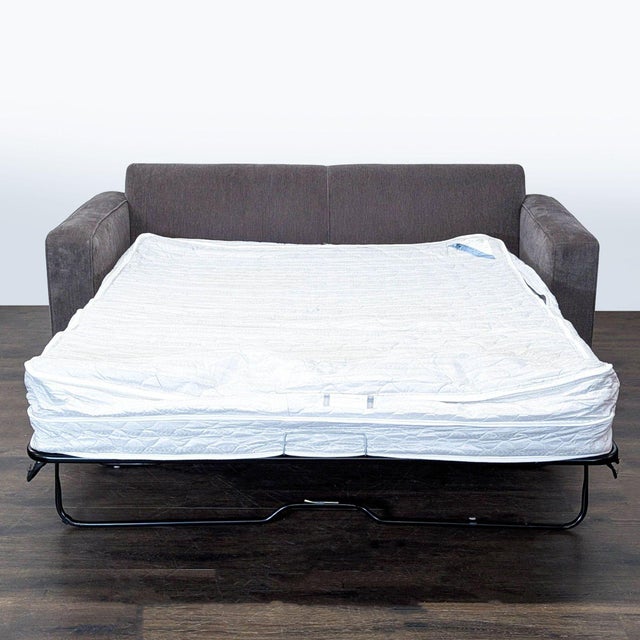 2000 - 2009 McCreary Modern Gray Sleeper Sofa With Wide Arms For Sale - Image 5 of 9