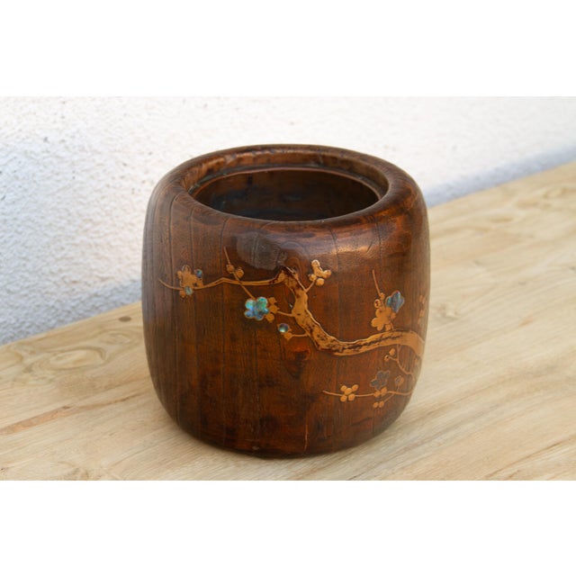 Bird & Blossom Inlay Japanese Hibachi Bowl For Sale - Image 4 of 9