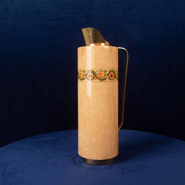 Goatskin Parchment Mod. 1157D Thermos with Decorative Frieze from Aldo Tura, 1970s For Sale - Image 18 of 18