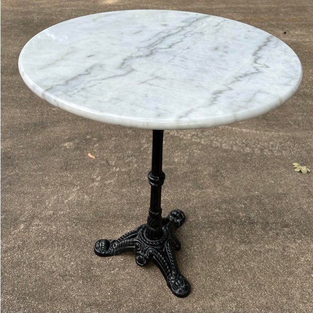 Mid 20th Century Vintage French Marble Top Pub Table For Sale - Image 5 of 9