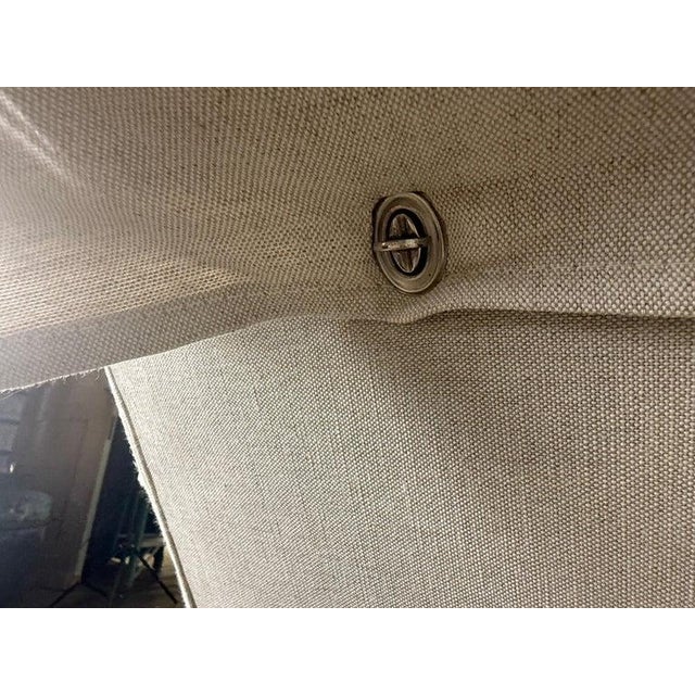 Wood Victorian Style Adjustable Sherz Lounge Chair, Wood & Linen, France For Sale - Image 7 of 14